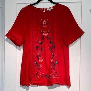 Embroidered A-alone Blouse